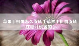 苹果手机屏怎么旋转（苹果手机屏旋转在哪儿设置的）