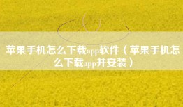 苹果手机怎么下载app软件（苹果手机怎么下载app并安装）